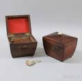 Pair of Georgian Mahogany Veneer Tea Caddies