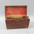Georgian Mahogany Veneer Casketform Tea Caddy