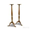 Pair of Chippendalestyle Carved Mahogany Plant Stands