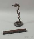 Chinese Carved Hardwood Incense Box and Dragonform Stand
