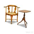 Queen Anne Maple Roundabout Chair and Federal Cherry Tilttop Candlestand
