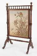 Victorian walnut firescreen