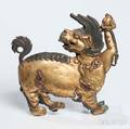 Giltcopper Alloy Repousse Buddhist Lion