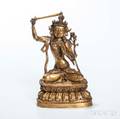 Giltbronze Figure of Wenshu Manjushri