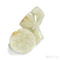 Nephrite Jade Carving of a Lotus Stalk