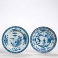 Two Blue and White Porcelain Plates