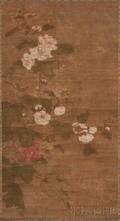 Hanging Scroll Depicting Cotton Roses