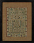 Important Philadelphia silk on linen sampler dated
