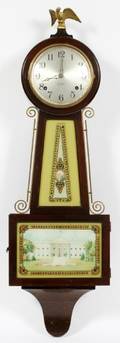 SESSIONS MOUNT VERNON REVERSE PAINTED BANJO CLOCK