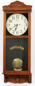 NEW HAVEN WALL REGULATOR CLOCK EARLY 20TH C