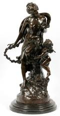 AFTER MATTHAEUS MOREAU BRONZE ALLEGORICAL FIGURE