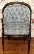 BLACK LACQUERED BOUDOIR CHAIR