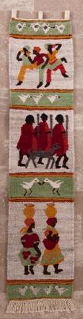 Lesotho South Africa Pictorial Woven Wall Hanging