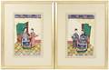 Pair of Chinese Imperial Figure Pith Paintings