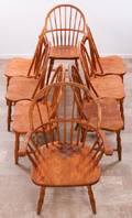 Tom Seely Oak Bow Back Dining Chairs Set