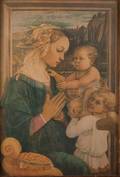 Triptych Frame with Madonna  Christ Child Print