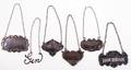 Silver Liquor Decanter Tags Set of Six