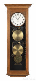 International Time Recorder oak hanging clock