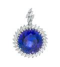 An 18 Karat White Gold Tanzanite and Diamond Pendant