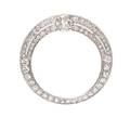 An Art Deco Platinum and Diamond Circle Brooch