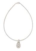 An 18 Karat White Gold and Diamond Pendant