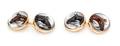 A Pair of 14 Karat Yellow Gold MotherofPearl and Essex Horse Motif Cufflinks