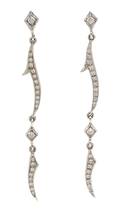 A Pair of 18 Karat White Gold and Diamond Thorn Earrings Stephen Webster