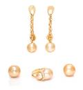 A Collection of 18 Karat Yellow Gold Cultured Golden South Sea Pearl and Diamond Jewelry Yvel