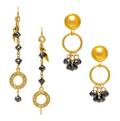A Pair of 24 Karat Yellow Gold and Black Diamond Earrings Gurhan