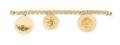 A 14 Karat Yellow Gold Bracelet with Three Attached Charms