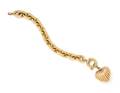 A 14 Karat Yellow Gold Bracelet with One Attached Heart Motif Charm