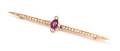 A Victorian Yellow Gold Amethyst and Diamond Bar Brooch