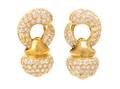 A Pair of 18 Karat Yellow Gold and Diamond Earclips