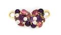 An 18 Karat Yellow Gold Amethyst Pink Tourmaline Sapphire Cultured Pearl Diamond and Cubic Zirconia Enhancer