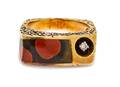 An 18 Karat Yellow Gold Jasper and Diamond Ring
