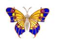 An 18 Karat Bicolor Gold PliqueaJour Enamel and Diamond Butterfly PendantBrooch