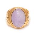 A 14 Karat Yellow Gold and Lavender Jade Ring