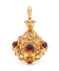 An 18 Karat Yellow Gold and Amber Pendant