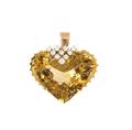 A Yellow Gold Citrine and Diamond Pendant