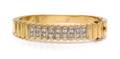 A Yellow Gold and Diamond Bangle Bracelet