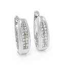 A Pair of 14 Karat White Gold and Diamond Earrings