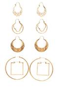A Collection of 14 Karat Yellow Gold Hoop Earrings