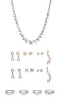 A Collection of 14 Karat Gold and Cubic Zirconia Jewelry