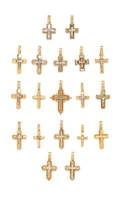 A Collection of Gold Cross Pendants Greece