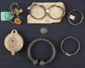 Group of Greek jewelry and pottery vessels