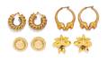 A Collection of Yellow Gold Earrings