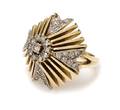 A 14 Karat Bicolor Gold and Diamond Ring