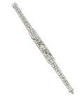 An Art Deco Platinum Diamond and Emerald Bracelet