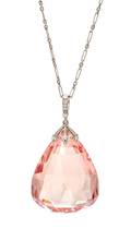 A Platinum Morganite and Diamond Pendant