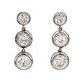 A Pair of Edwardian Platinum and Diamond Pendant Earrings